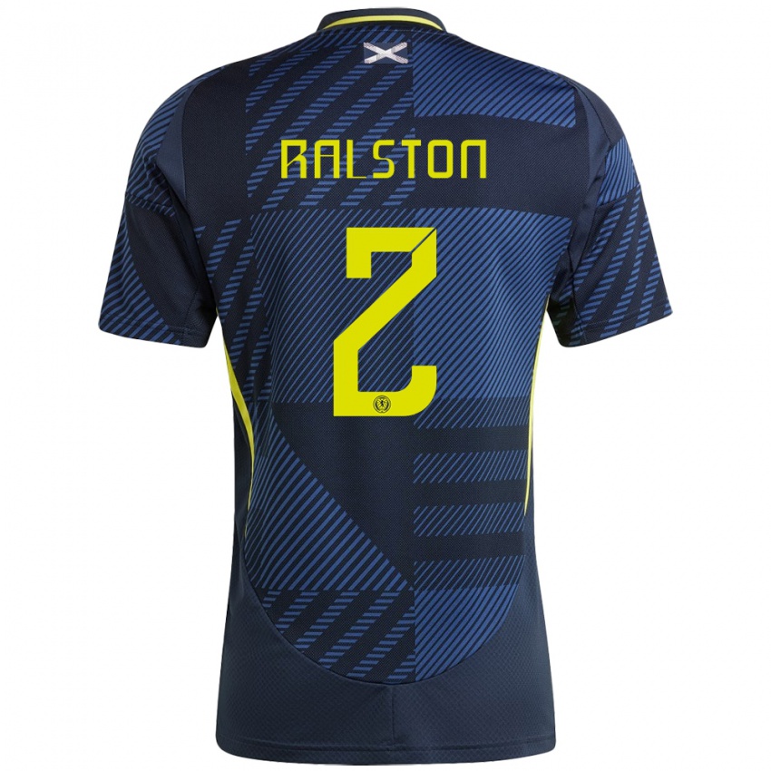 Hombre Camiseta Escocia Anthony Ralston #2 Azul Oscuro 1ª Equipación 24-26 La Camisa Perú