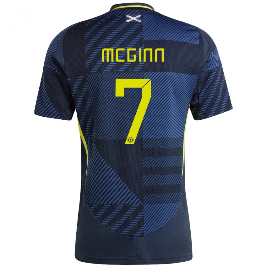 Hombre Camiseta Escocia John Mcginn #7 Azul Oscuro 1ª Equipación 24-26 La Camisa Perú