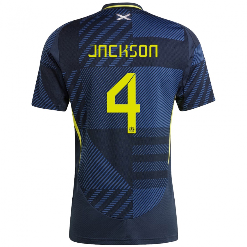 Hombre Camiseta Escocia Louis Jackson #4 Azul Oscuro 1ª Equipación 24-26 La Camisa Perú