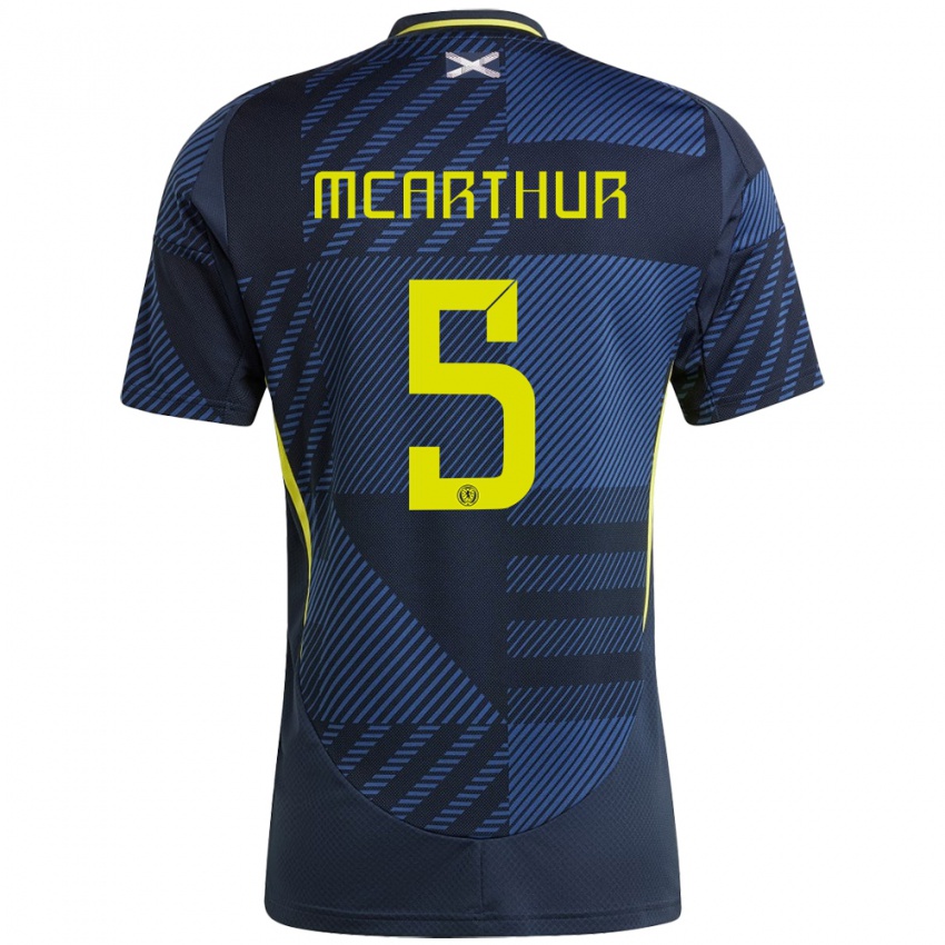 Hombre Camiseta Escocia Charlie Mcarthur #5 Azul Oscuro 1ª Equipación 24-26 La Camisa Perú