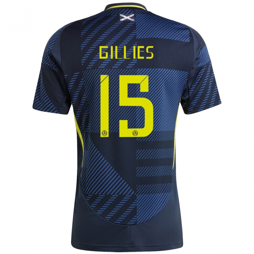 Hombre Camiseta Escocia Matthew Gillies #15 Azul Oscuro 1ª Equipación 24-26 La Camisa Perú