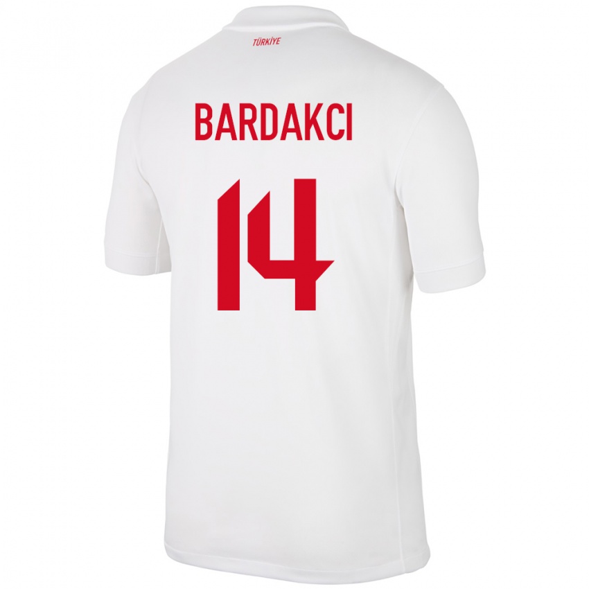 Hombre Camiseta Turquía Abdülkerim Bardakcı #14 Blanco 1ª Equipación 24-26 La Camisa Perú