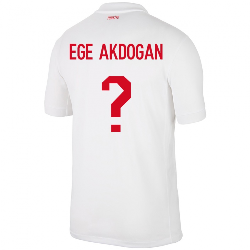 Hombre Camiseta Turquía Hasan Ege Akdoğan #0 Blanco 1ª Equipación 24-26 La Camisa Perú