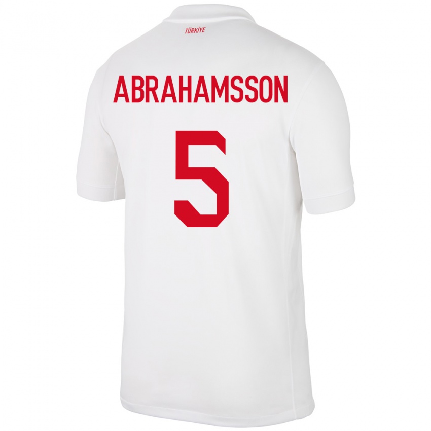 Hombre Camiseta Turquía Sejde Aylin Abrahamsson #5 Blanco 1ª Equipación 24-26 La Camisa Perú