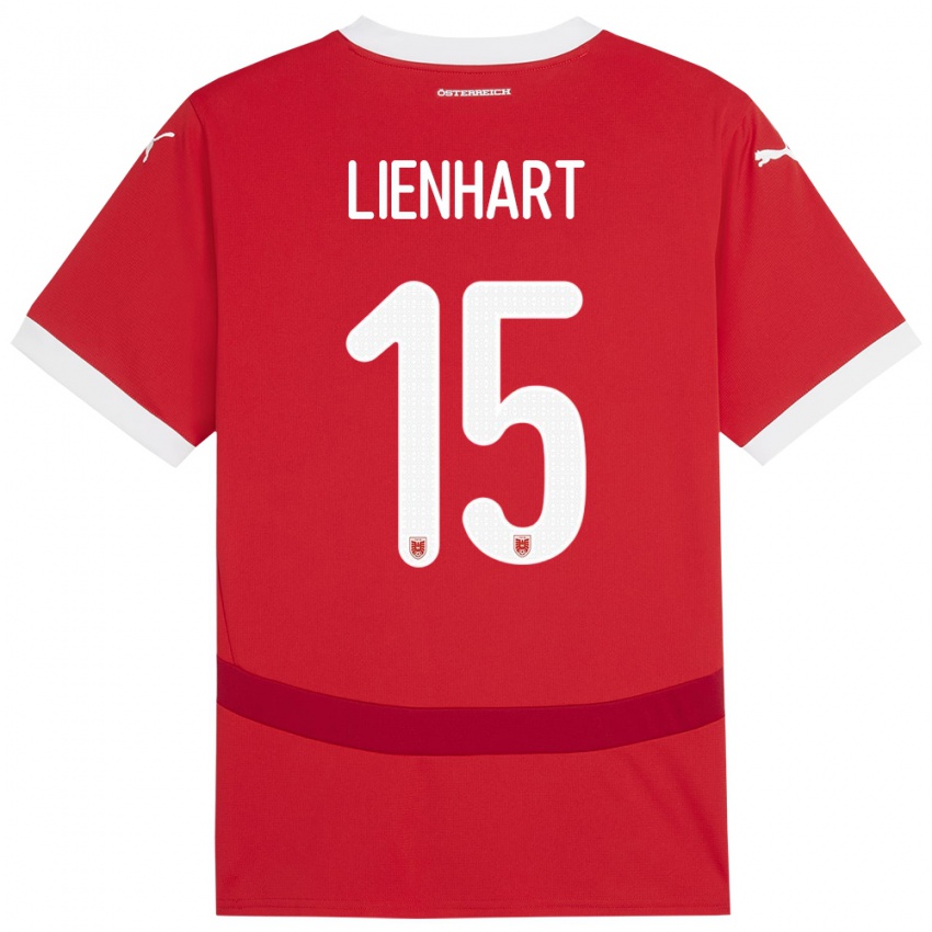 Hombre Camiseta Austria Philipp Lienhart #15 Rojo 1ª Equipación 24-26 La Camisa Perú