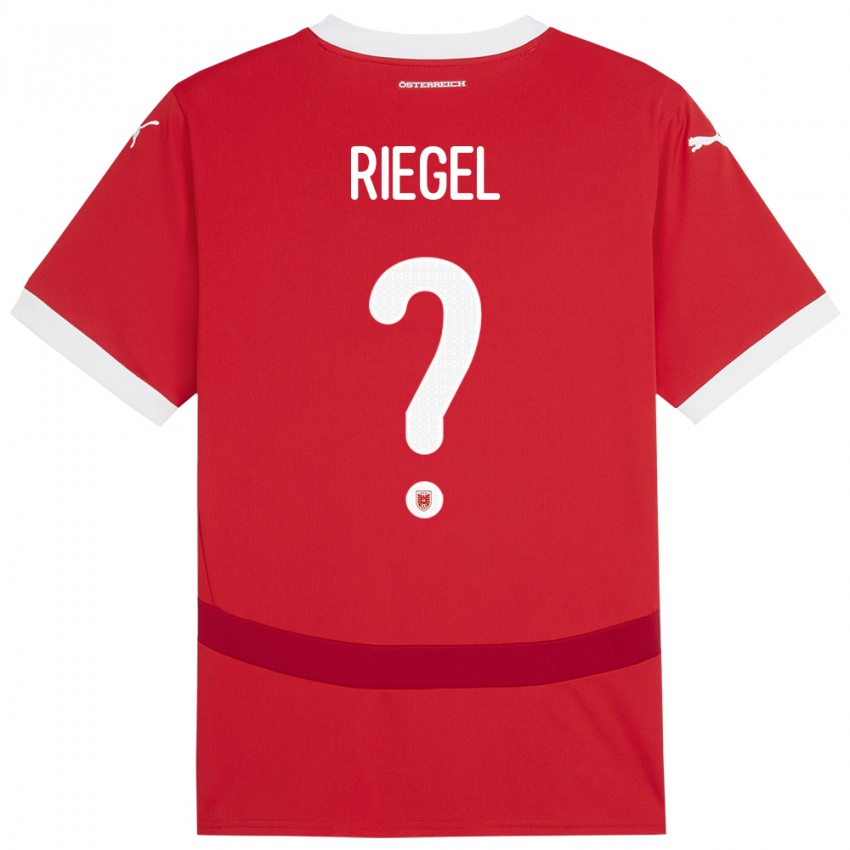 Hombre Camiseta Austria Adrian Riegel #0 Rojo 1ª Equipación 24-26 La Camisa Perú