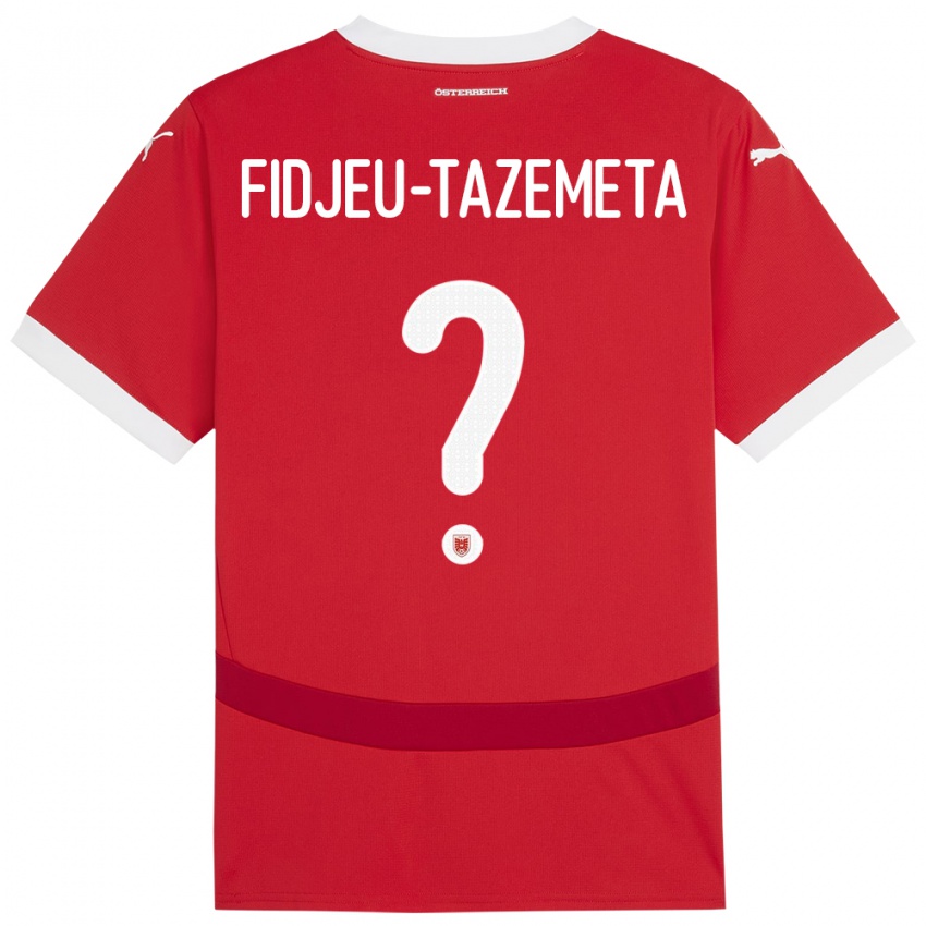 Hombre Camiseta Austria Thierry Fidjeu-Tazemeta #0 Rojo 1ª Equipación 24-26 La Camisa Perú