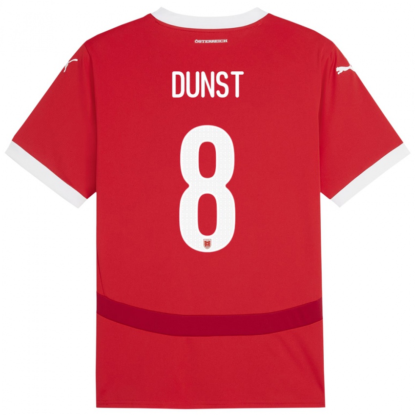 Hombre Camiseta Austria Barbara Dunst #8 Rojo 1ª Equipación 24-26 La Camisa Perú