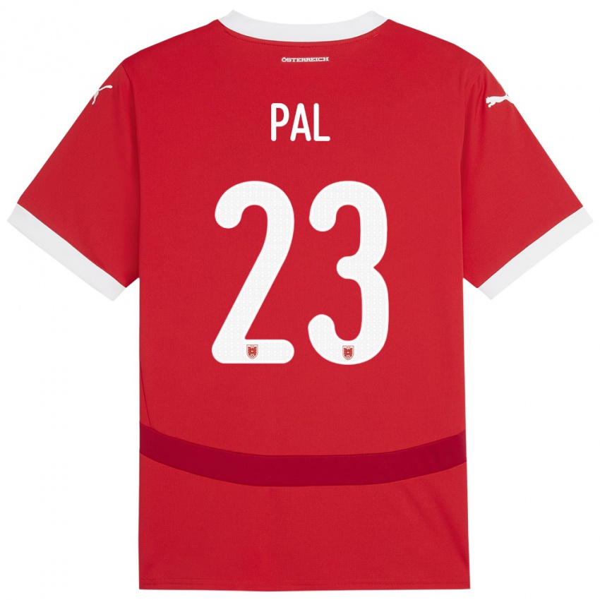 Hombre Camiseta Austria Jasmin Pal #23 Rojo 1ª Equipación 24-26 La Camisa Perú