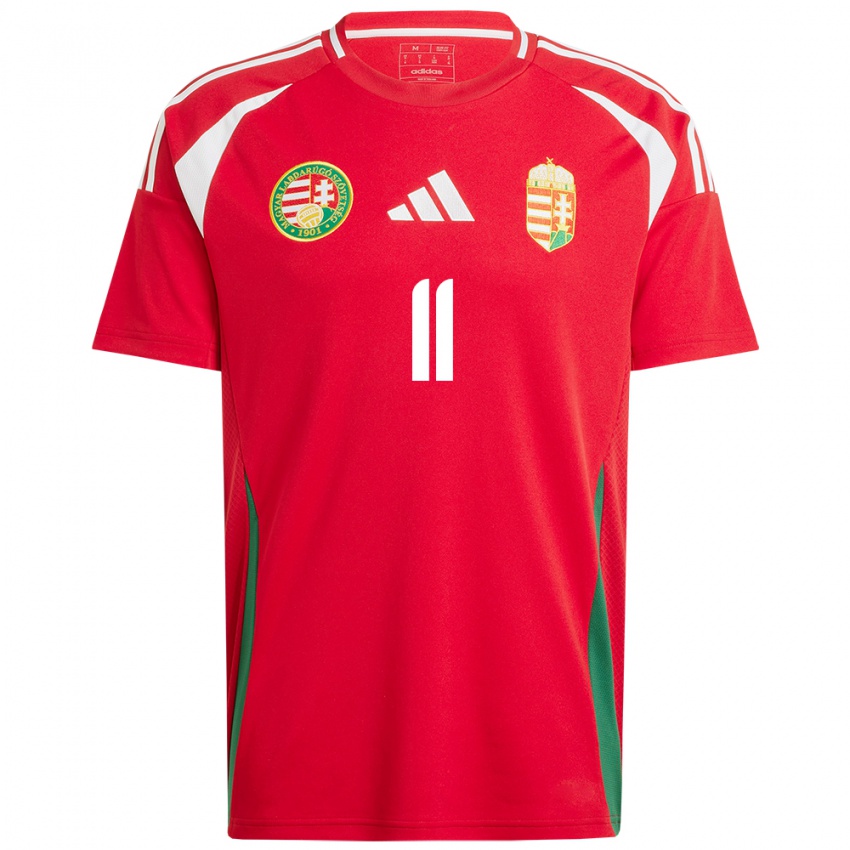 Hombre Camiseta Hungría Imre Egri #11 Rojo 1ª Equipación 24-26 La Camisa Perú