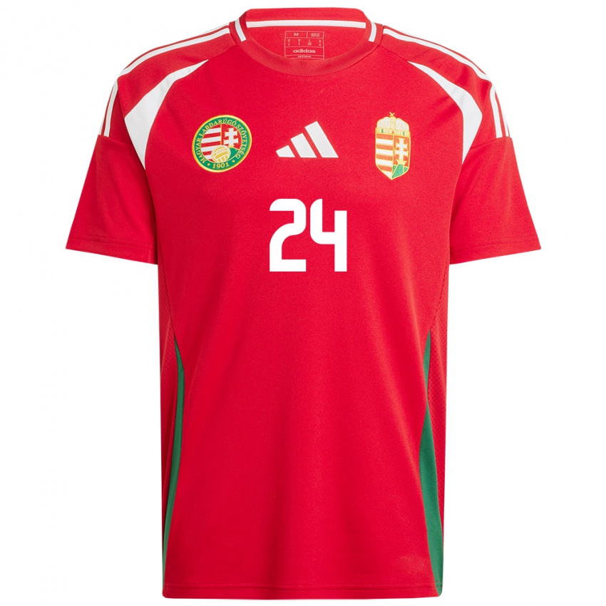 Hombre Camiseta Hungría Zalán Vancsa #24 Rojo 1ª Equipación 24-26 La Camisa Perú