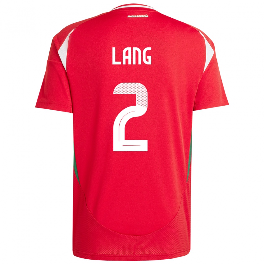 Hombre Camiseta Hungría Ádám Lang #2 Rojo 1ª Equipación 24-26 La Camisa Perú