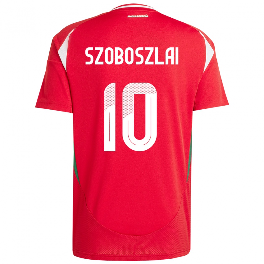 Hombre Camiseta Hungría Dominik Szoboszlai #10 Rojo 1ª Equipación 24-26 La Camisa Perú