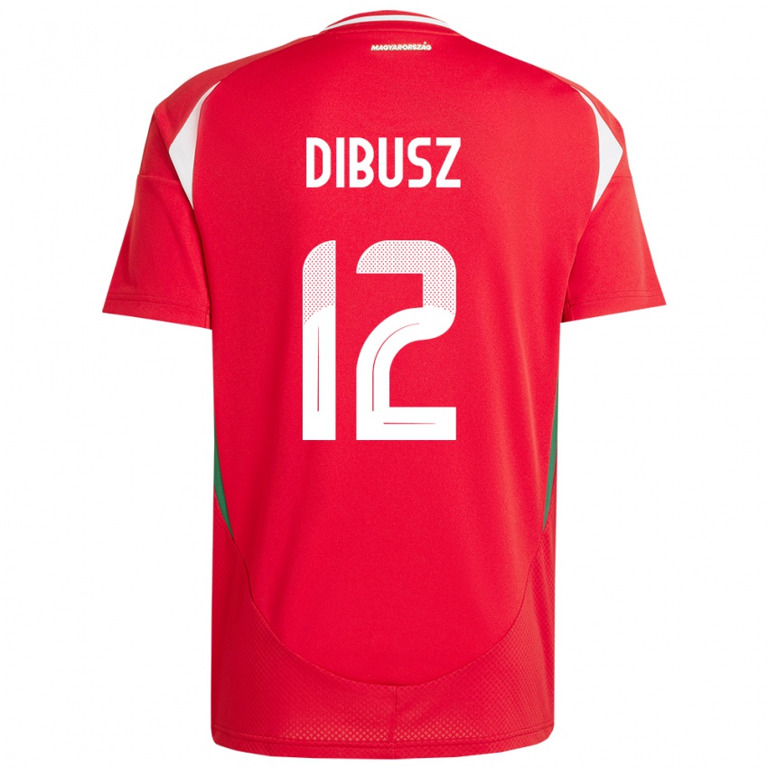 Hombre Camiseta Hungría Dénes Dibusz #12 Rojo 1ª Equipación 24-26 La Camisa Perú