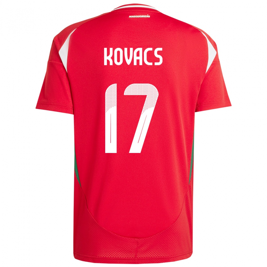 Hombre Camiseta Hungría Mátyás Kovács #17 Rojo 1ª Equipación 24-26 La Camisa Perú