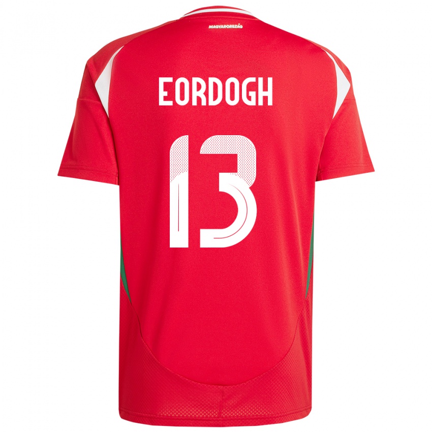 Hombre Camiseta Hungría András Eördögh #13 Rojo 1ª Equipación 24-26 La Camisa Perú