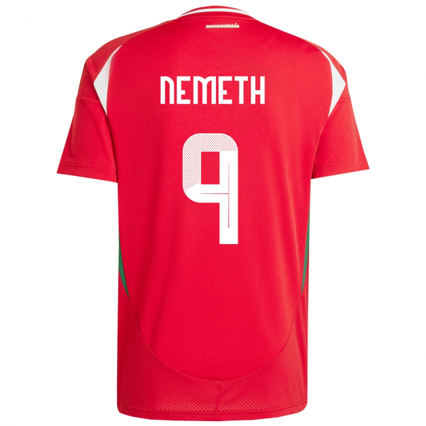 Hombre Camiseta Hungría András Németh #9 Rojo 1ª Equipación 24-26 La Camisa Perú