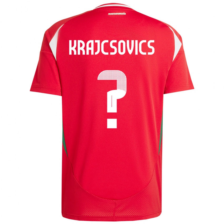 Hombre Camiseta Hungría Ábel Krajcsovics #0 Rojo 1ª Equipación 24-26 La Camisa Perú