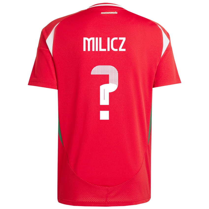 Hombre Camiseta Hungría Péter Milicz #0 Rojo 1ª Equipación 24-26 La Camisa Perú
