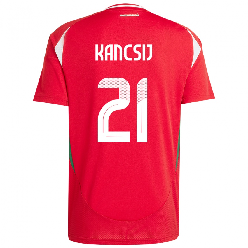 Hombre Camiseta Hungría Artúr Kancsij #21 Rojo 1ª Equipación 24-26 La Camisa Perú