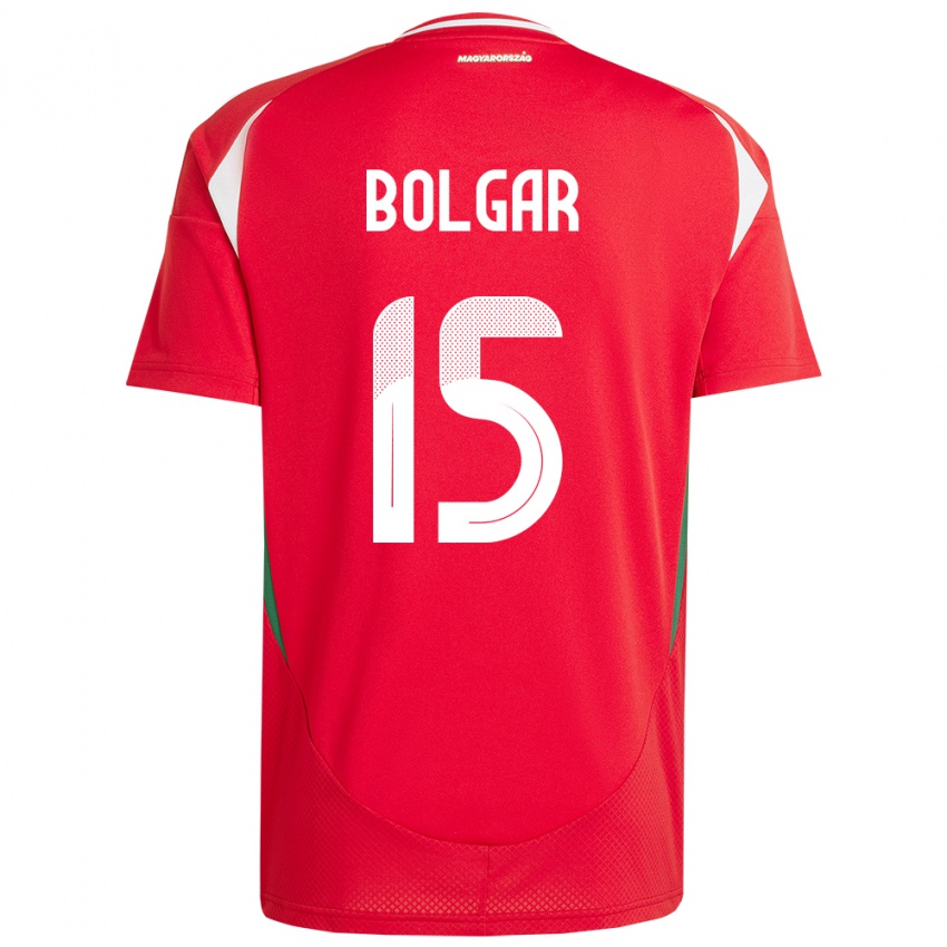 Hombre Camiseta Hungría Botond Bolgár #15 Rojo 1ª Equipación 24-26 La Camisa Perú