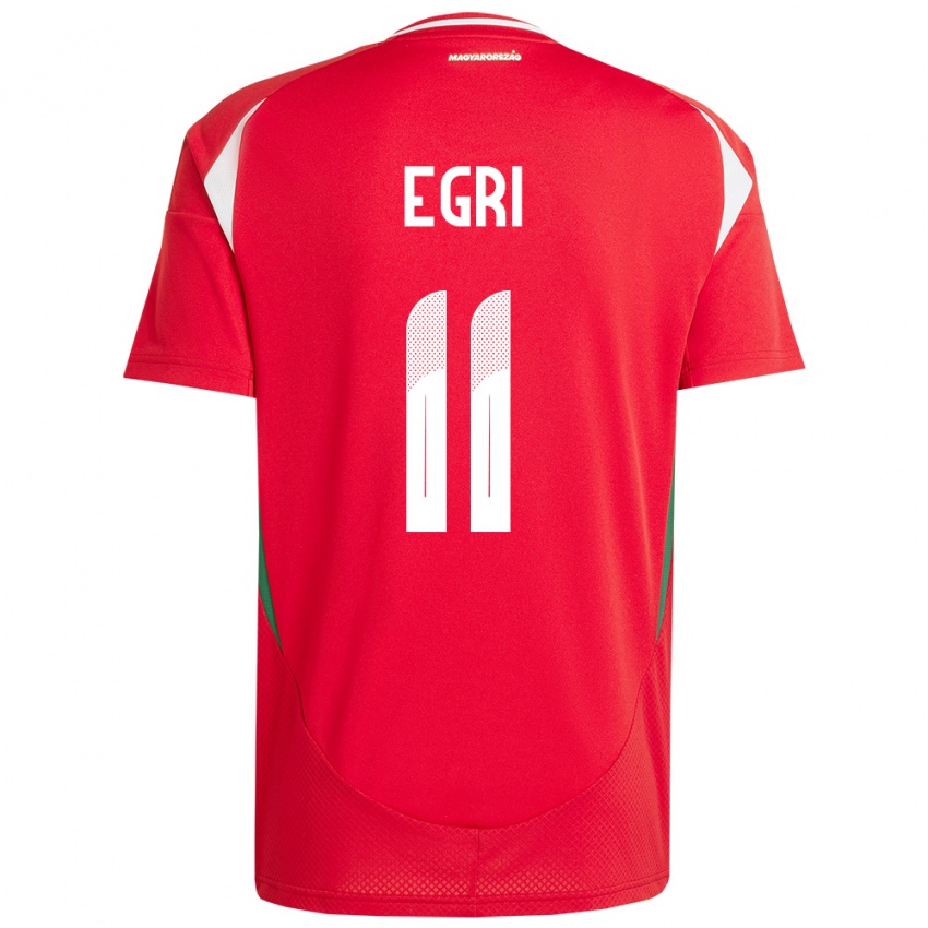 Hombre Camiseta Hungría Imre Egri #11 Rojo 1ª Equipación 24-26 La Camisa Perú