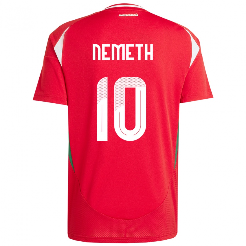 Hombre Camiseta Hungría Hunor Németh #10 Rojo 1ª Equipación 24-26 La Camisa Perú