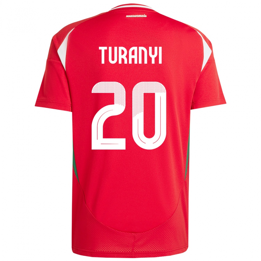 Hombre Camiseta Hungría Lilla Turányi #20 Rojo 1ª Equipación 24-26 La Camisa Perú