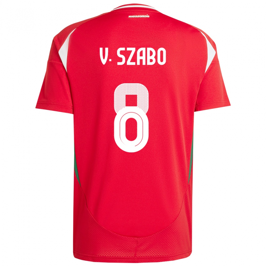 Hombre Camiseta Hungría Viktória Szabó #8 Rojo 1ª Equipación 24-26 La Camisa Perú