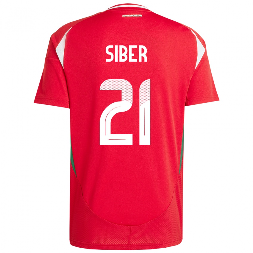 Hombre Camiseta Hungría Glória Siber #21 Rojo 1ª Equipación 24-26 La Camisa Perú