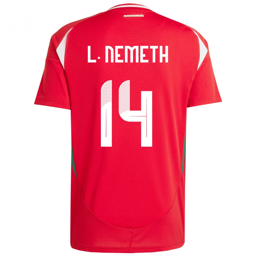 Hombre Camiseta Hungría Loretta Németh #14 Rojo 1ª Equipación 24-26 La Camisa Perú