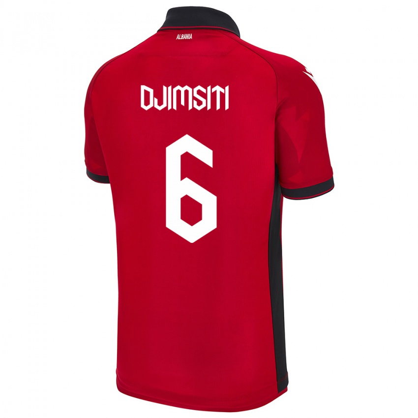 Hombre Camiseta Albania Berat Djimsiti #6 Rojo 1ª Equipación 24-26 La Camisa Perú