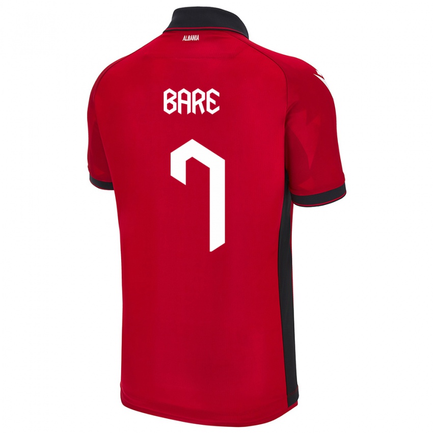 Hombre Camiseta Albania Keidi Bare #7 Rojo 1ª Equipación 24-26 La Camisa Perú