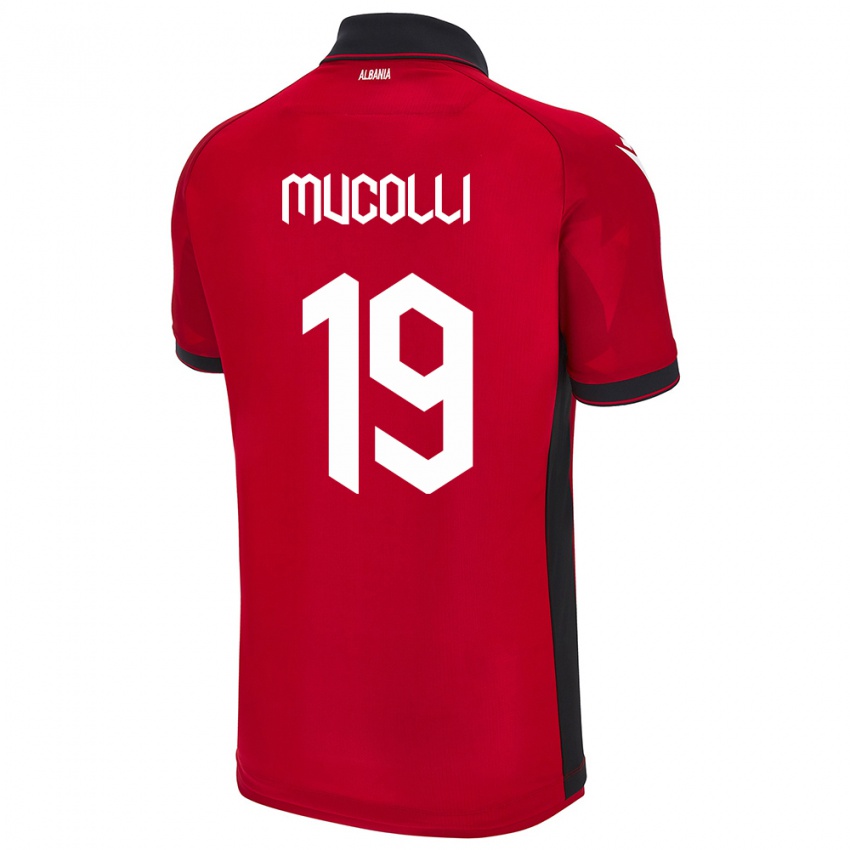 Hombre Camiseta Albania Arbnor Mucolli #19 Rojo 1ª Equipación 24-26 La Camisa Perú