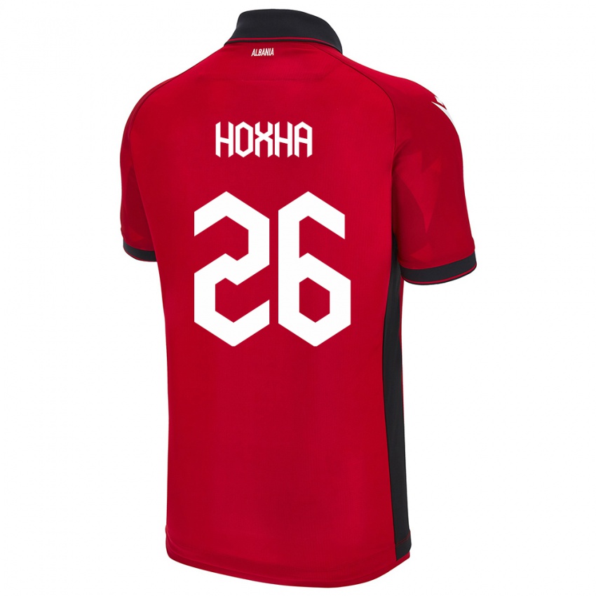 Hombre Camiseta Albania Arbër Hoxha #26 Rojo 1ª Equipación 24-26 La Camisa Perú
