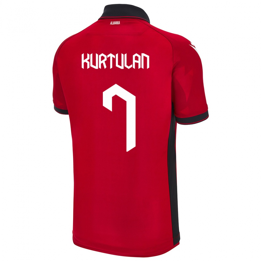 Hombre Camiseta Albania Arda Kurtulan #7 Rojo 1ª Equipación 24-26 La Camisa Perú