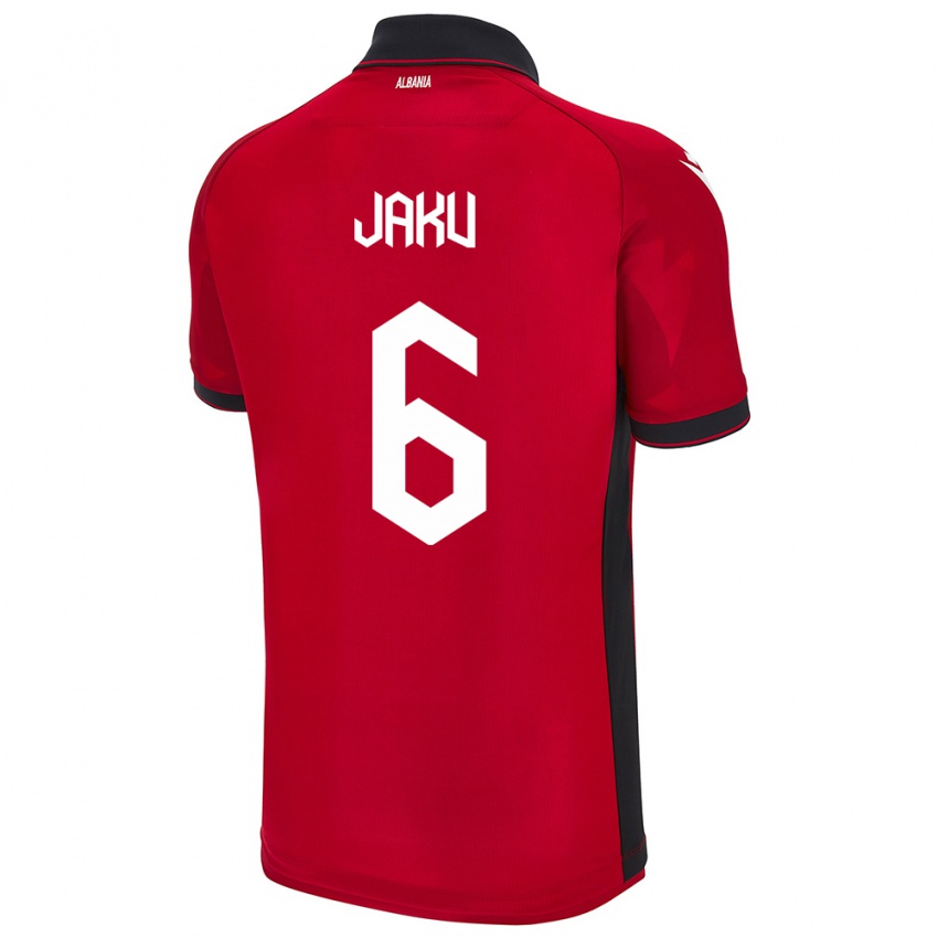 Hombre Camiseta Albania Jordi Jaku #6 Rojo 1ª Equipación 24-26 La Camisa Perú