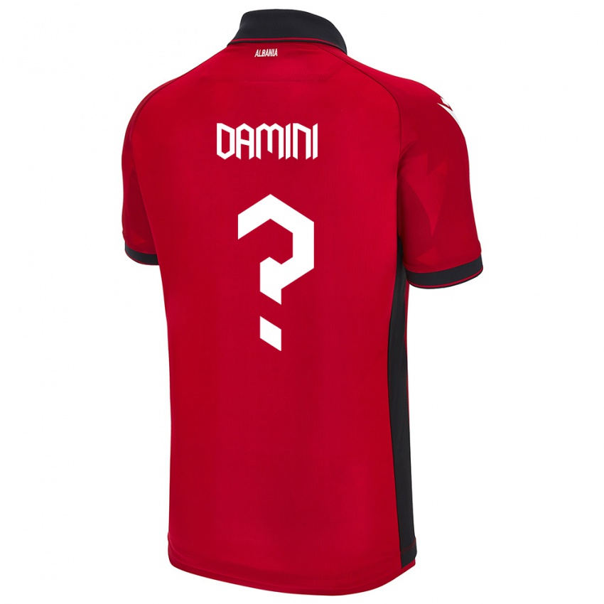 Hombre Camiseta Albania Aljon Damini #0 Rojo 1ª Equipación 24-26 La Camisa Perú