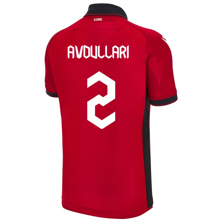 Hombre Camiseta Albania Davide Avdullari #2 Rojo 1ª Equipación 24-26 La Camisa Perú