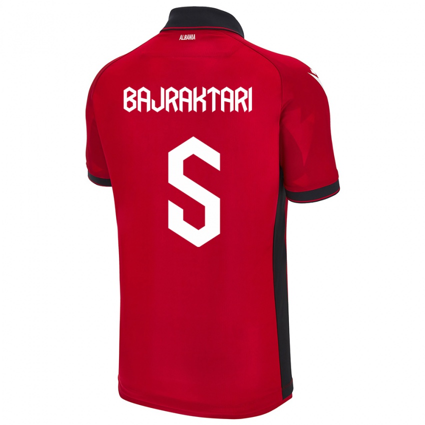 Hombre Camiseta Albania Arbiona Bajraktari #5 Rojo 1ª Equipación 24-26 La Camisa Perú