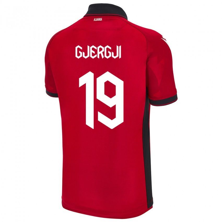 Hombre Camiseta Albania Matilda Gjergji #19 Rojo 1ª Equipación 24-26 La Camisa Perú