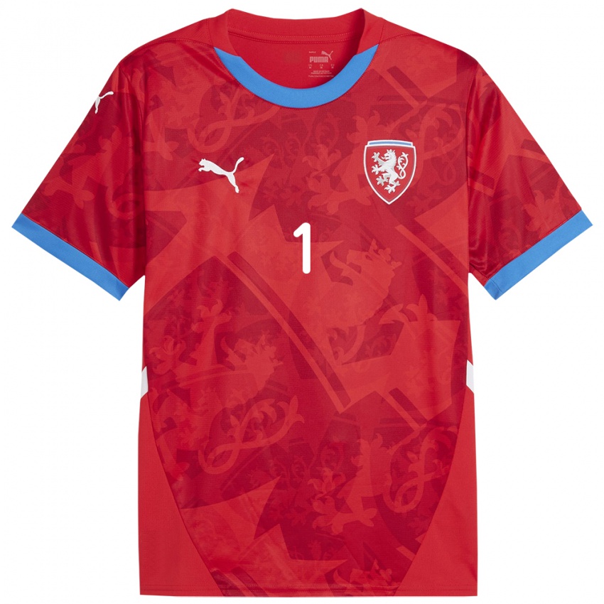 Hombre Camiseta Chequia Marek Obdrzalek #1 Rojo 1ª Equipación 24-26 La Camisa Perú