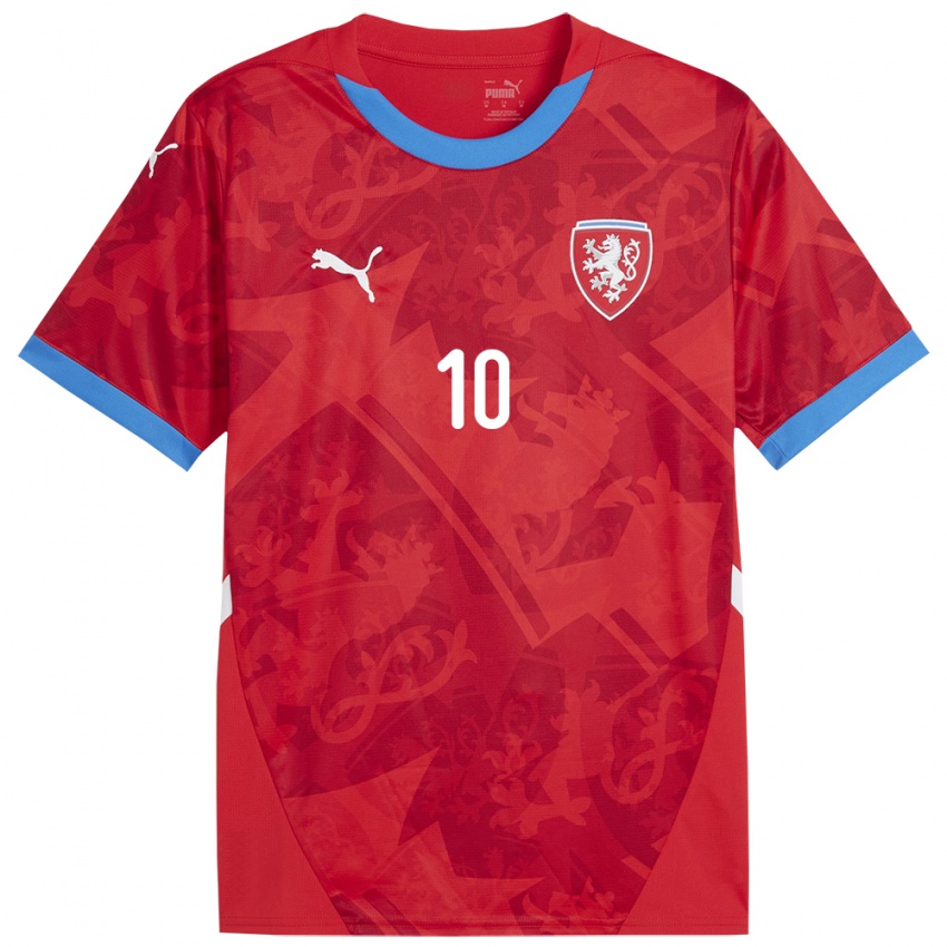 Hombre Camiseta Chequia Kristýna Růžičková #10 Rojo 1ª Equipación 24-26 La Camisa Perú