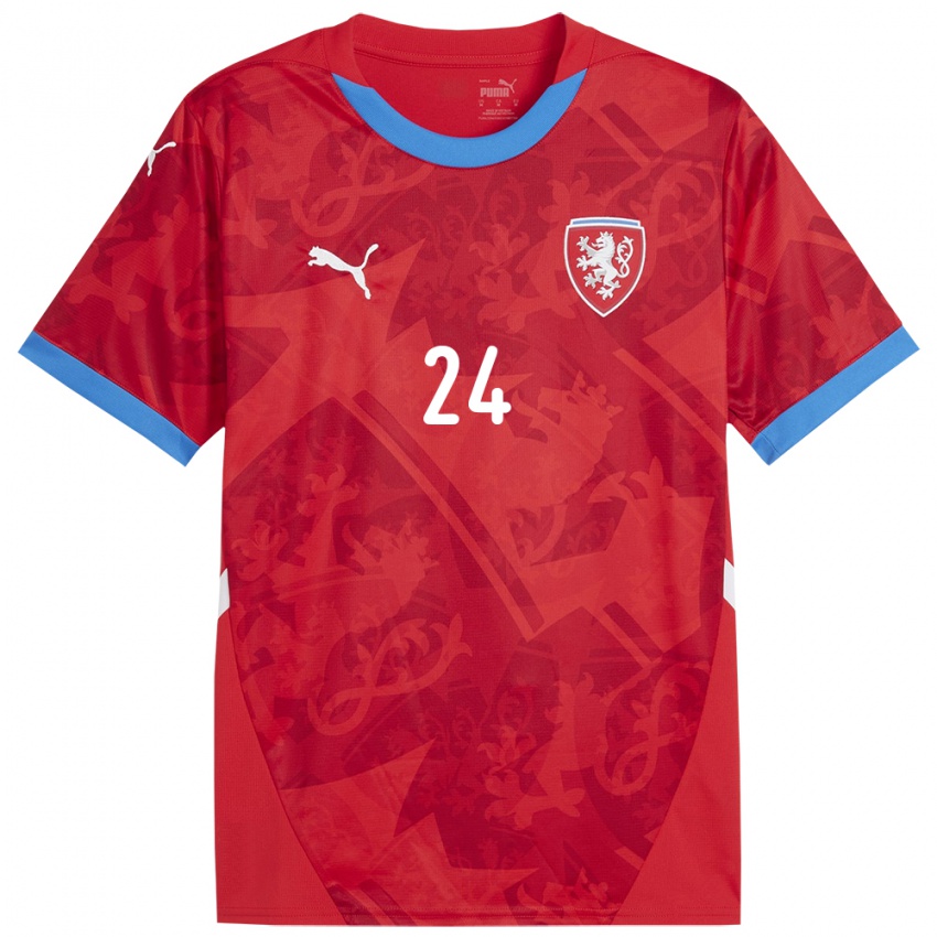 Hombre Camiseta Chequia Tomas Vlcek #24 Rojo 1ª Equipación 24-26 La Camisa Perú