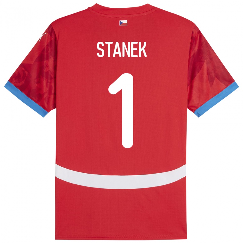 Hombre Camiseta Chequia Jindrich Stanek #1 Rojo 1ª Equipación 24-26 La Camisa Perú