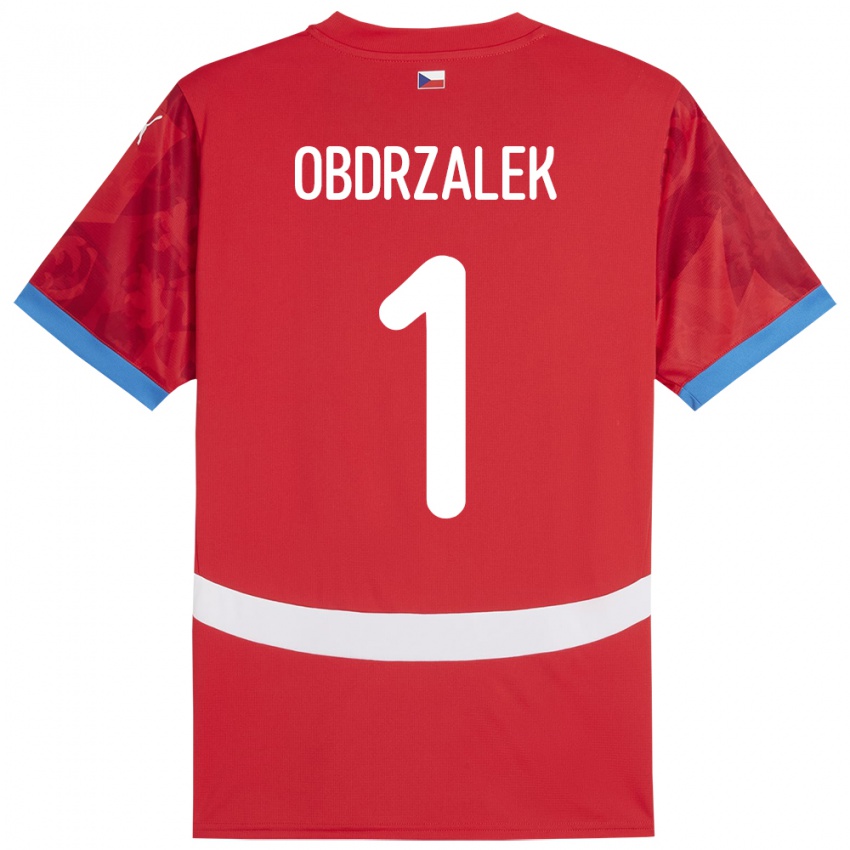 Hombre Camiseta Chequia Marek Obdrzalek #1 Rojo 1ª Equipación 24-26 La Camisa Perú