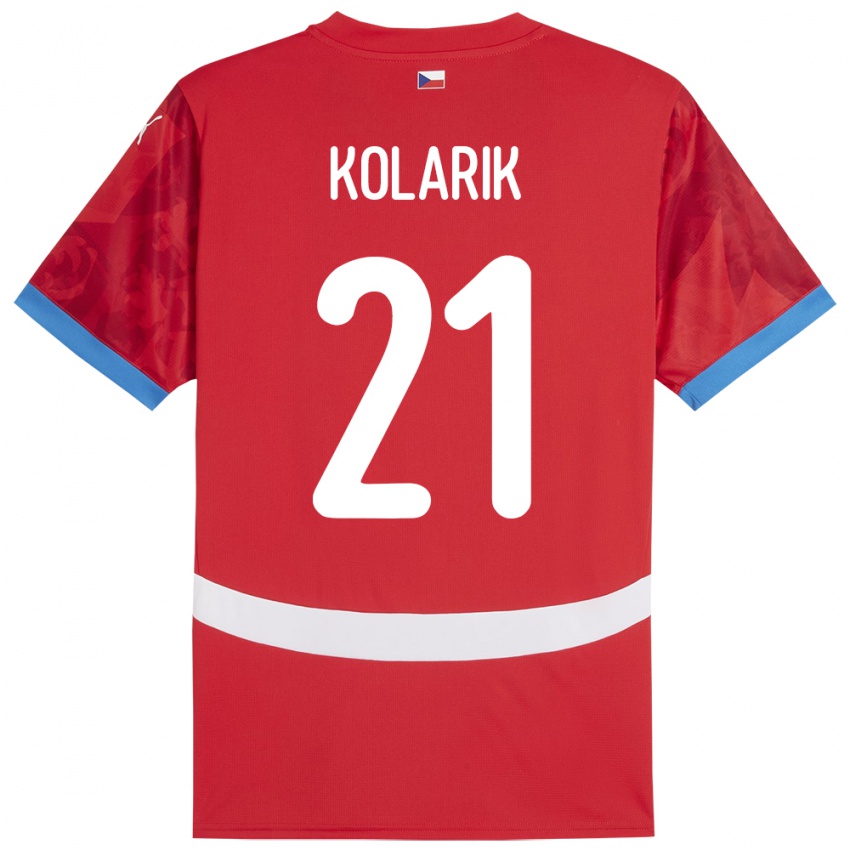 Hombre Camiseta Chequia Josef Kolarik #21 Rojo 1ª Equipación 24-26 La Camisa Perú