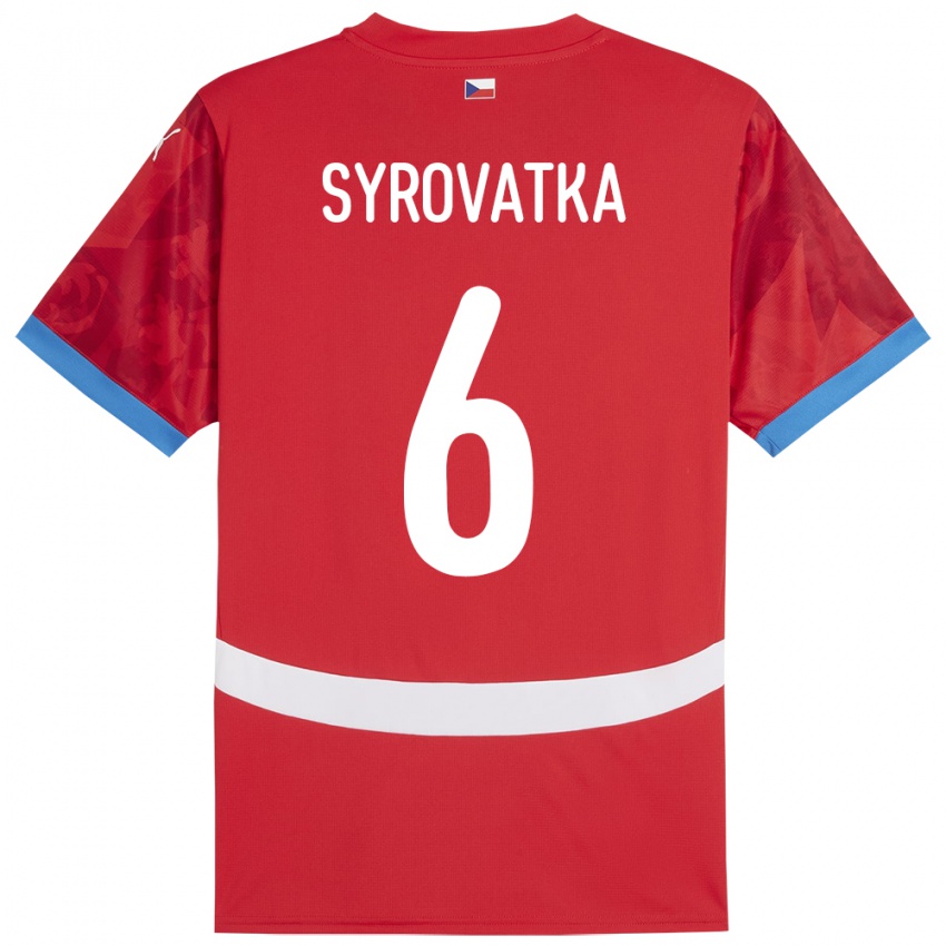 Hombre Camiseta Chequia Matyas Syrovatka #6 Rojo 1ª Equipación 24-26 La Camisa Perú