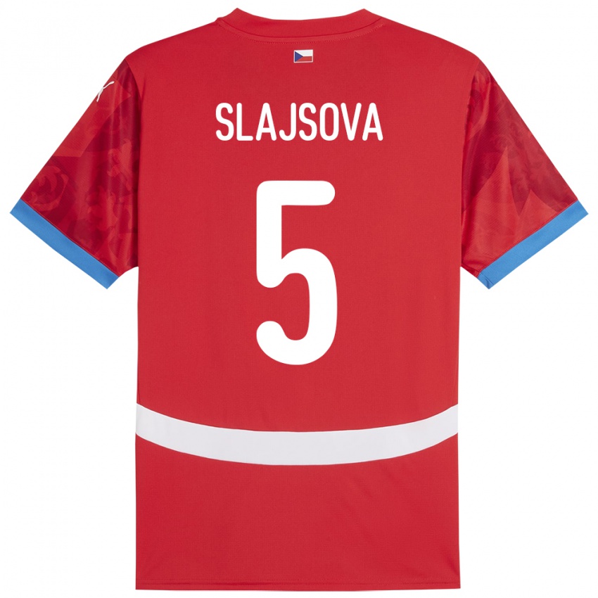 Hombre Camiseta Chequia Gabriela Šlajsová #5 Rojo 1ª Equipación 24-26 La Camisa Perú