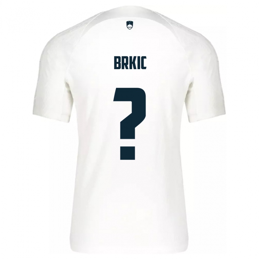 Hombre Camiseta Eslovenia Timotej Brkic #0 Blanco 1ª Equipación 24-26 La Camisa Perú